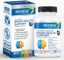 Renew Actives Brain Health Support – Bacopa 300MG, Ginkgo 100MG, Mane 200MG του Λέοντος ανά 2 κάψουλες – Υποστηρίζει Γνωστική Υγεία, Ενισχυμένη Μνήμη, Προάγει Εστίαση & Mood – Κατασκευάζεται στον Καναδά - 90 Κάψουλες