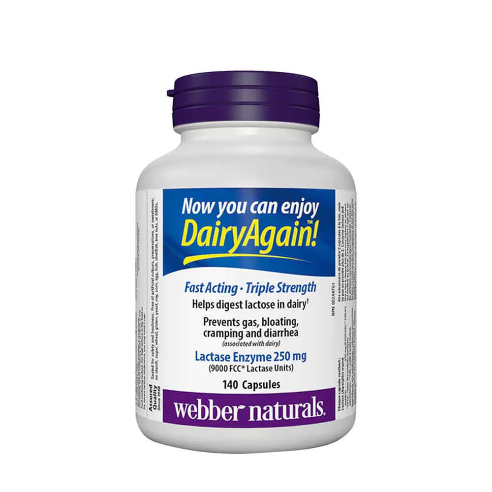 Webber Naturals Ένζυμο Lactase Extra Strength 140 Κάψουλες