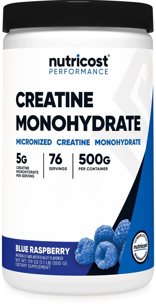 Nutricost Creatine Monohydrate Powder (Blue Raspberry), 500 γραμμάρια (1.1 LBS)