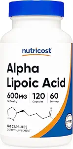 Nutricost Alpha Lipoic Acid 600mg ανά σερβίροντας 120 κάψουλες, 60 σερβιέτες - Caps με βάση το φυτό, μη ΓΤΟ