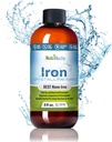 Liquid Iron Supplement for Women - High Potency Sublingual Iron Drops - Vegan Liquid - Tasteless Flavor - Premium Supplement for Men, Women & Kids - 8 Ounces - Nutrinoche