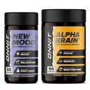 ONNIT Premium Alpha Brain Bundle - Nootropic Brain Supplement (90 Count) for Focus, Recentation & Memory + New Mood Supplement for Stress Relief, Sleep and Mood (60 Count)