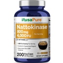 NusaPure Nattokinase 4000 FU 800mg, 200 Veggie Capsules (Vegan, Non-GMO)