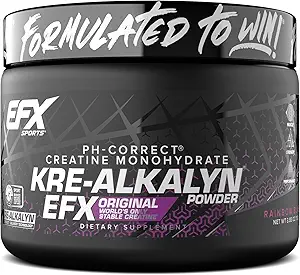 EFX Sports Kre-Alkalyn EFX Powder | pH Correct Creatine Monohydrate Powder Supplement | Strength, Muscle Growth & Performance | 55 Servings (Rainbow Blast)
