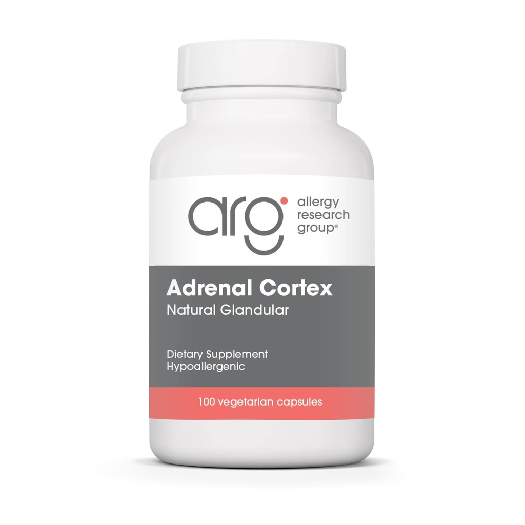 Ομάδα Έρευνας Αλλεργίας Υποστήριξη Adrenal Cortex - Adrenal Glandular συμπλήρωμα, Ανοσολογική λειτουργία, 100mg Adrenal Extract, Βοοειδή - 100 Count