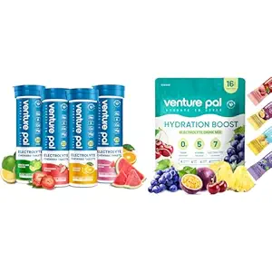 Venture Pal Sugar Free Electrolyte Powder Packets & Chewable Fast-Melt Electrolyte Tablets, Sport Electrolyte for Running Hiking Cycling Sports Nutrition…
