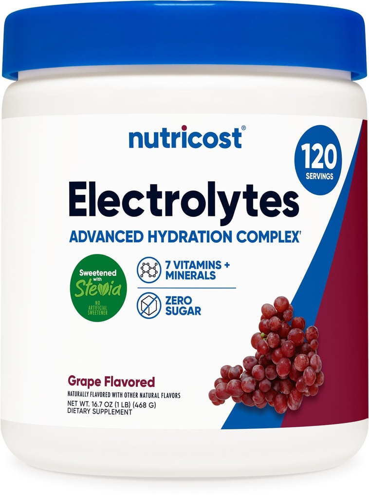 Nutricost Electrolyte Complex Powder (120 Servings, Grape) - Συμπλήρωμα ενυδάτωσης Ποτό Μίγμα με Βιταμίνες και Ορυκτά