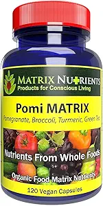 POMI Matrix - 10 φορές ισχυρότερη από τον ανταγωνισμό! - Χαμηλότερα επίπεδα PSA για υγιή Prostate - 100% Βιολογικά - Συστατικά: Ρόδι, Πράσινο Τσάι, Κουρκουμάς, Μπρόκολο - Κάψουλες Vegan (120ct)