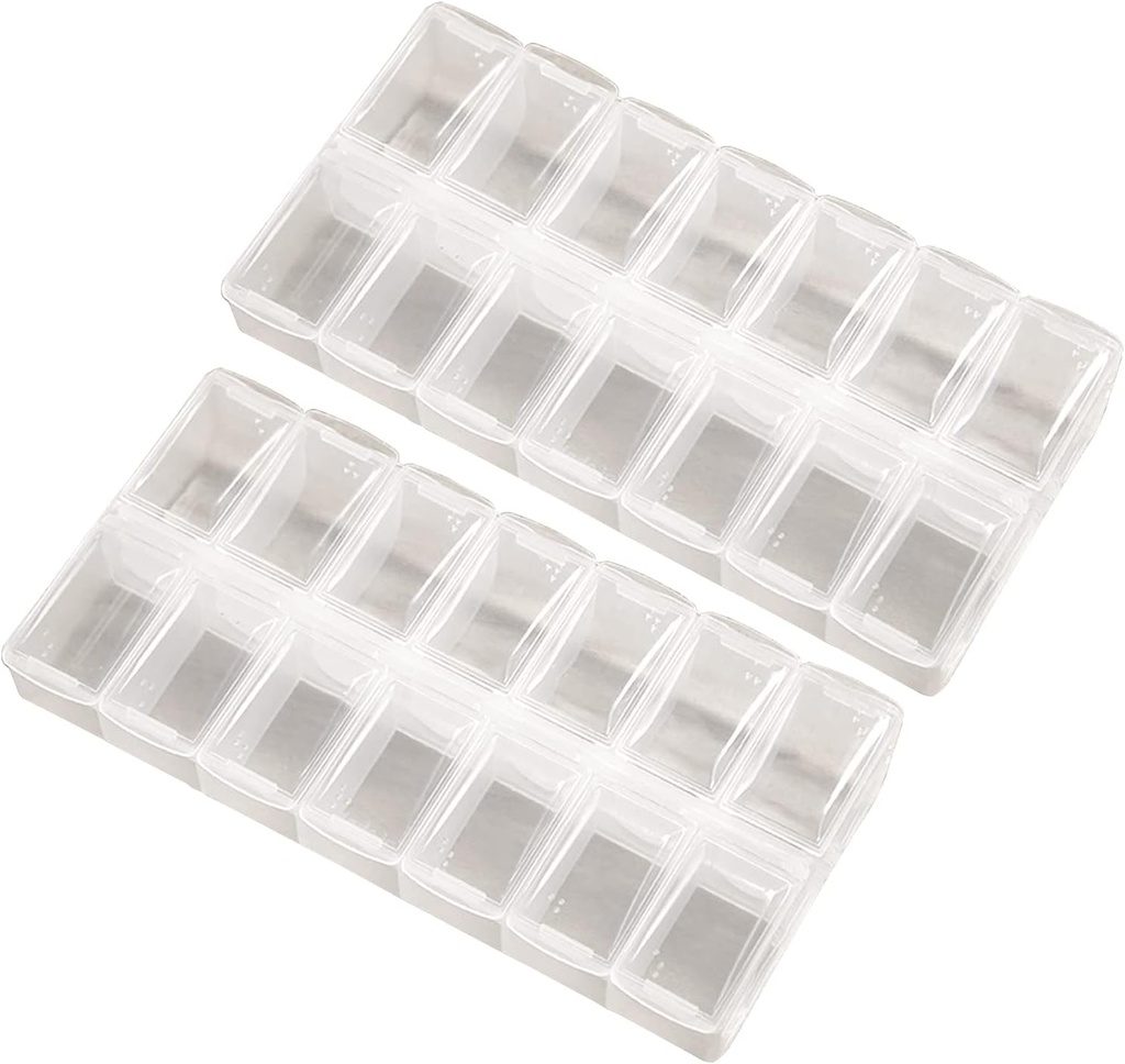 2 Pack OPP Clear Daily Pill Box Organizer, Am Pm Pill Organizer 7 Day, Weekly Pill Organizer 2 φορές την ημέρα για χάπια, συμπληρώματα και φαρμακευτική αγωγή, Μικρό κουτί χάπι 7 ημέρα, Οργάνωση φαρμακευτικής αγωγής