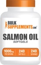BulkSupplements.com Έλαιο σολομού Softgels - Συμπλήρωμα Ωμέγα 3, Άγρια συμπλήρωμα σολομού Αλάσκας - 1000mg, Χωρίς γλουτένη, 1 Softgel ανά υπηρεσία, 240 Count (πακέτο του 1)