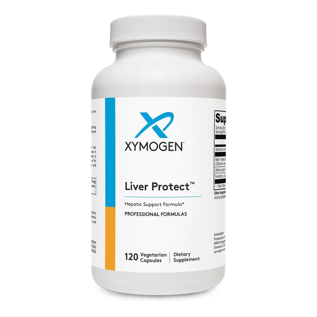 XYMOGEN Liver Protect - Υποστηρίζει την ηπατική υγεία + παραγωγή γλουταθειόνης - εκχύλισμα γαϊδουράγκαθου γάλακτος, ALA Άλφα-Λιποϊκό οξύ, N-Ακετυλο-L-Cysteine, Σελήνιο L-σεληνομεθειονίνη (120 κάψουλες)