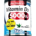 FITO MEDIC'S Lab - Vitamin d - 5000 IU of - Vitamin d3-360 Softgels - Vitamin d3 5000 iu - for Bone, Teeth, Muscle and Immune Health Support, Ultra high Absorption, vitamina d3.