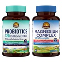Vitalitown Probiotic + Magnesium Bundle (Pack of 2) | Probiotics 120 Billion (Item 1) & 6-in-1 Magnesium Complex (Item 2) | Gut, Bone, Muscle, Sleep Health | Vegan | 30 Capsules & 120 Capsules