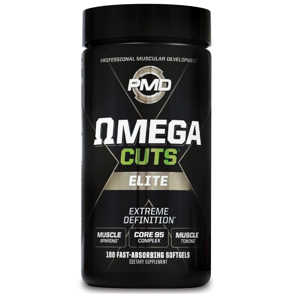 PMD Sport Omega κόβει Elite - Fat Loss-Muscle Defining Formula - Ωμέγα λιπαρά οξέα, MCT και CLA για τους μυς Ορισμός και συντήρηση - Keto φιλικό για τις γυναίκες και τους άνδρες - διεγερτικό δωρεάν (180 Softgels)