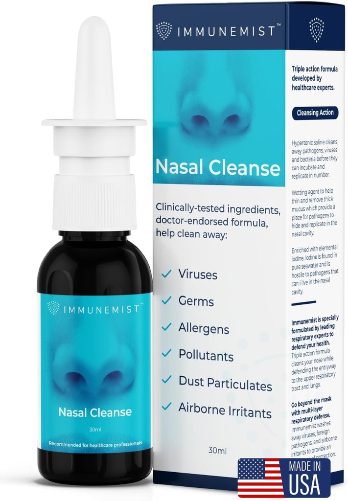 Nasal Cleanse - Γιατρός συνιστάται Anti Viral Nasal Iodine Spray Ξεπλύνετε μπουκάλι Μέχρι 250 Δόσεις - Nasal Spray for Wellness - Made in The USA