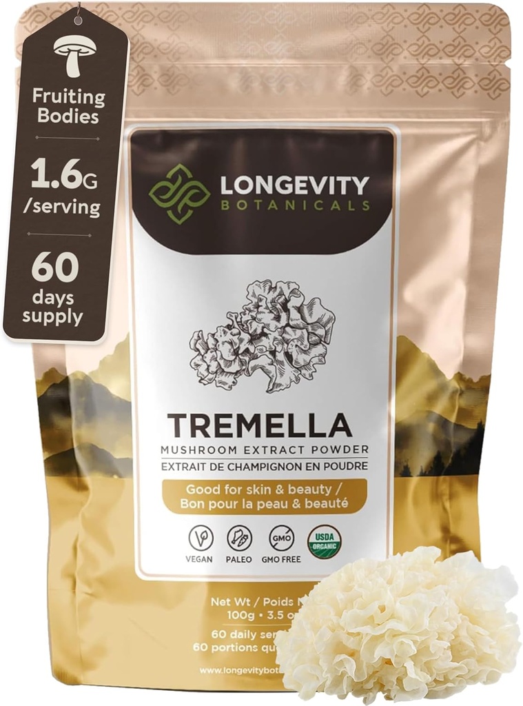 Organic Tremella Mushroom Powder Supplement 100g 