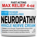 Νευροπάθεια Nerve Relief Cream - Premium Nerve Cream 3X Action for Targeted Relief and Soothing Nerve Comfort - Μέγιστη δύναμη με 4% Menthol Arnica MSM για πόδια ποδιών & πλάτη - Μεγάλο 4 Oz