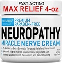 Νευροπάθεια Nerve Relief Cream - Premium Nerve Cream 3X Action for Targeted Relief and Soothing Nerve Comfort - Μέγιστη δύναμη με 4% Menthol Arnica MSM για πόδια ποδιών & πλάτη - Μεγάλο 4 Oz