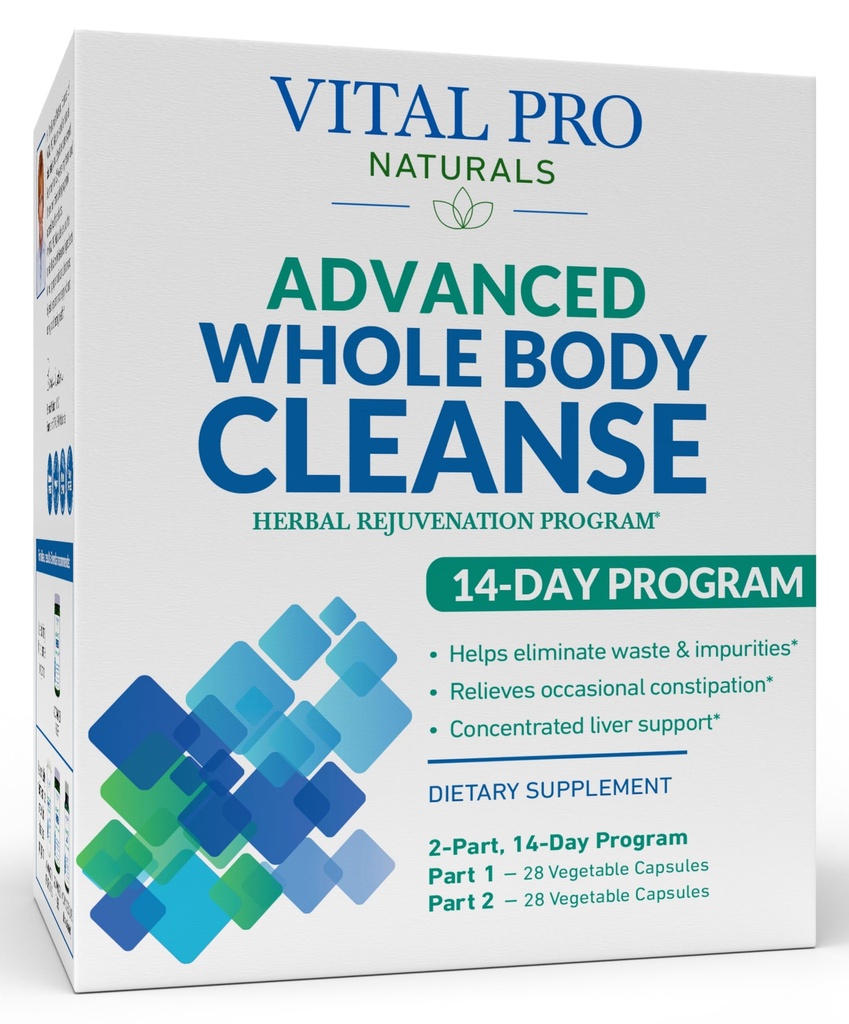 Vital Pro Naturals - Προηγμένη καθαρισμού ολόκληρου του σώματος με γαϊδουράγκαθο γάλακτος, μαγνήσιο, Cape Aloe, και βότανα για περιστασιακή δυσκοιλιότητα και υγιεινή αποβολή, 2-μέρος 14 ημέρα σετ, 56 κάψουλες