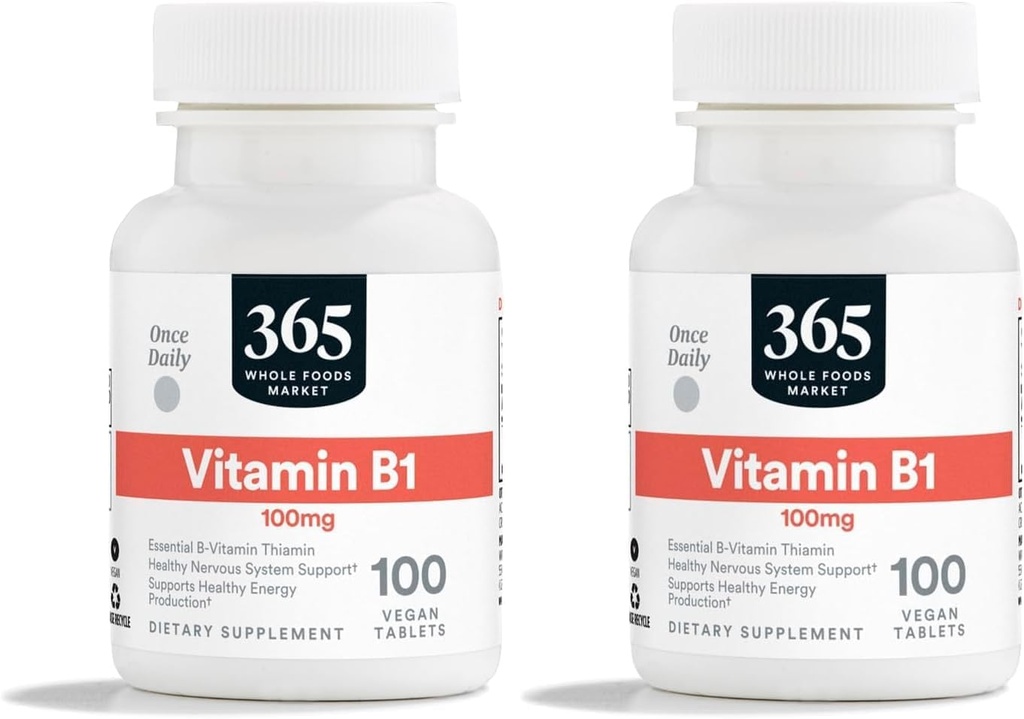 365 από το Whole Foods Market, Βιταμίνη B1 100Mg, 100 δισκία (πακέτο των 2)