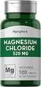 Piping Rock Magnesium Chloride | 520mg | 100 Tablets | Vegetarian, Non-GMO, Gluten Free Supplement