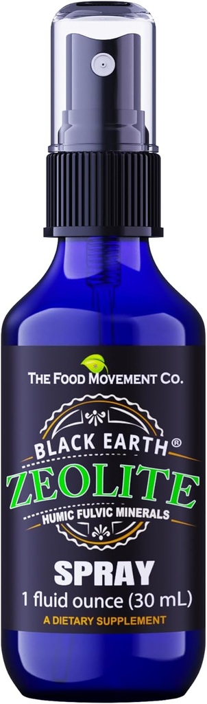 Μαύρος ζεόλιθος Γης με Humic Fulvic Acids, Trace Minerals, για ενήλικες και παιδιά υποστηρίζει την υγεία των ούλων, την ανοσοποιητική υποστήριξη, την πέψη και την εξάλειψη και περισσότερα 1oz συμπλήρωμα υγρού ψεκασμού αντλίας