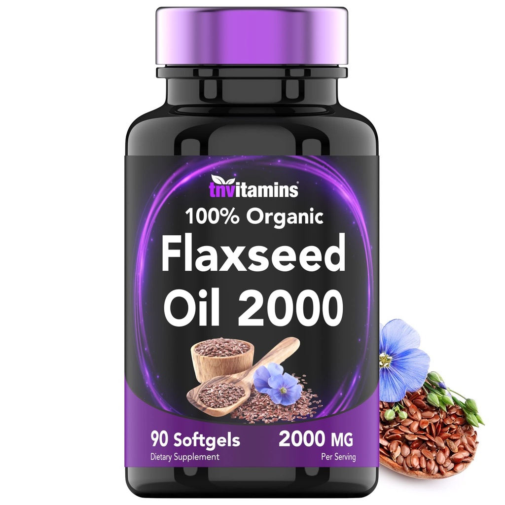 tnvitamins Organic Flaxseed Oil Softgels: 2000 mg - 90 Softgels 