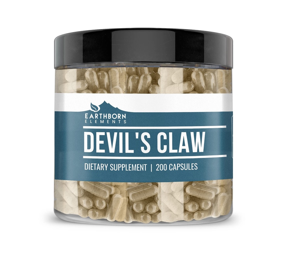 Earthborn Elements Devil’s Claw Extract 200 κάψουλες, καθαρό & μη αραιωμένο, χωρίς πρόσθετα
