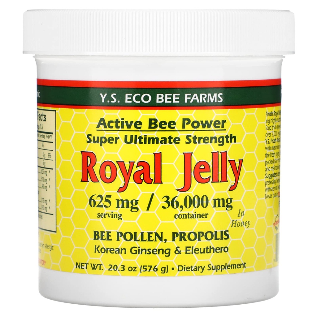 YS BEE Farms Jelly Bee Γύρη Propolis Ginseng Royal, 20,3 OZ