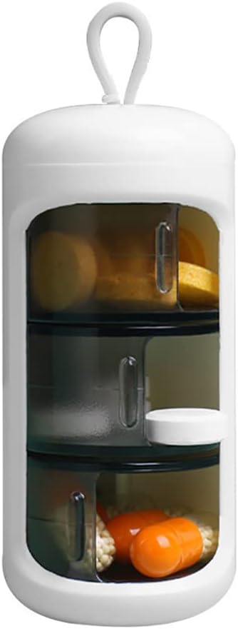 Καπάκι εμπορευματοκιβωτίων, μικρό φορητό κασετίνα ταξιδιών, μίνι μέγεθος διοργανωτής χαπιών, κουτί χαπιών για βιταμίνη, ιχθυέλαιο, συμπληρώματα, 3 διαμέρισμα Sliding...