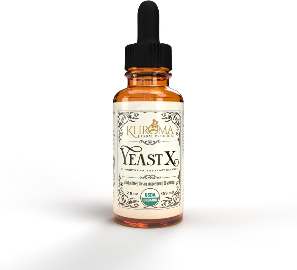 Khroma Herbal Products Yeast X - Organic Yeast Support - 30 Σερβιέτες σε γυάλινο μπουκάλι 2 oz