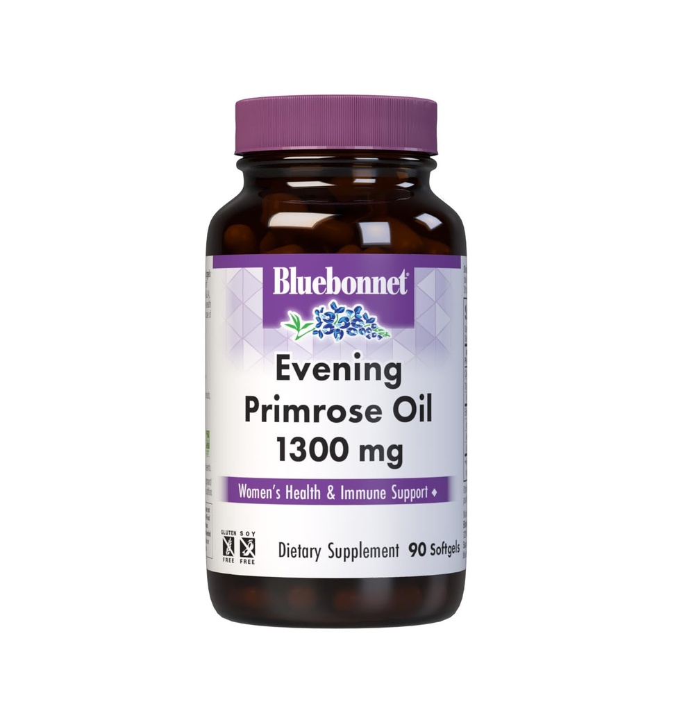 Bluebonnet Evening Primrose Oil Softgels, 1300 mg, 90 Count | Non-GMO, Gluten-Free, Soy-Free, Dairy-Free