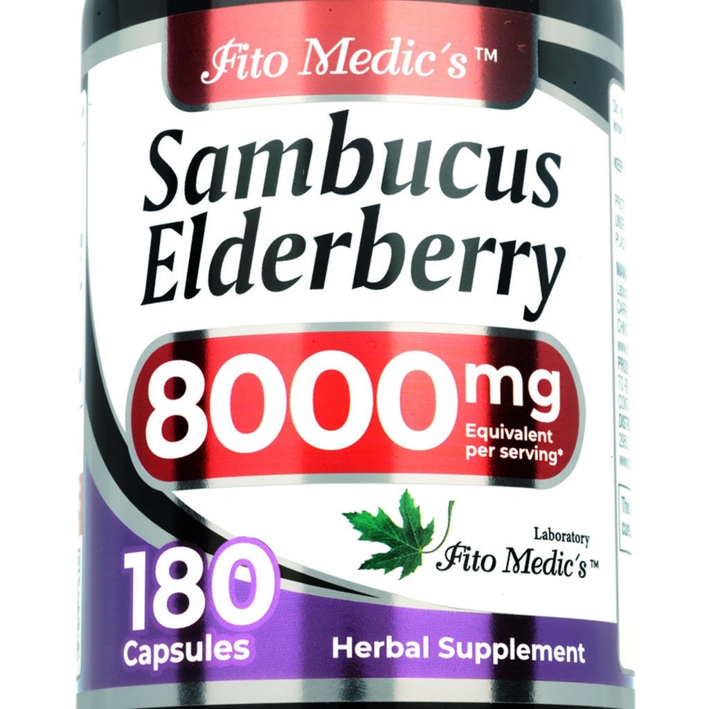 Εργαστήριο - Elderberry - Sambucus Elderberry 8000 mg, 180 κάψουλες - κάψουλες Elderberry - Black Elderberry - Συμπλήρωμα Ανοσολογικής Υποστήριξης - Βιταμίνες για γυναίκες και άνδρες, Εξαιρετικά υψηλή απορρόφηση