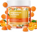 90 Count Μαγνήσιο Γλυκινικό Gummies 400mg w/Ashwagandha συμπλήρωμα - Ζάχαρη Δωρεάν ψευδάργυρο Μαγνήσιο Γλυκινικό συμπλήρωμα Ashwagandha Gummies για ενήλικες Πορτοκαλί Γεύση