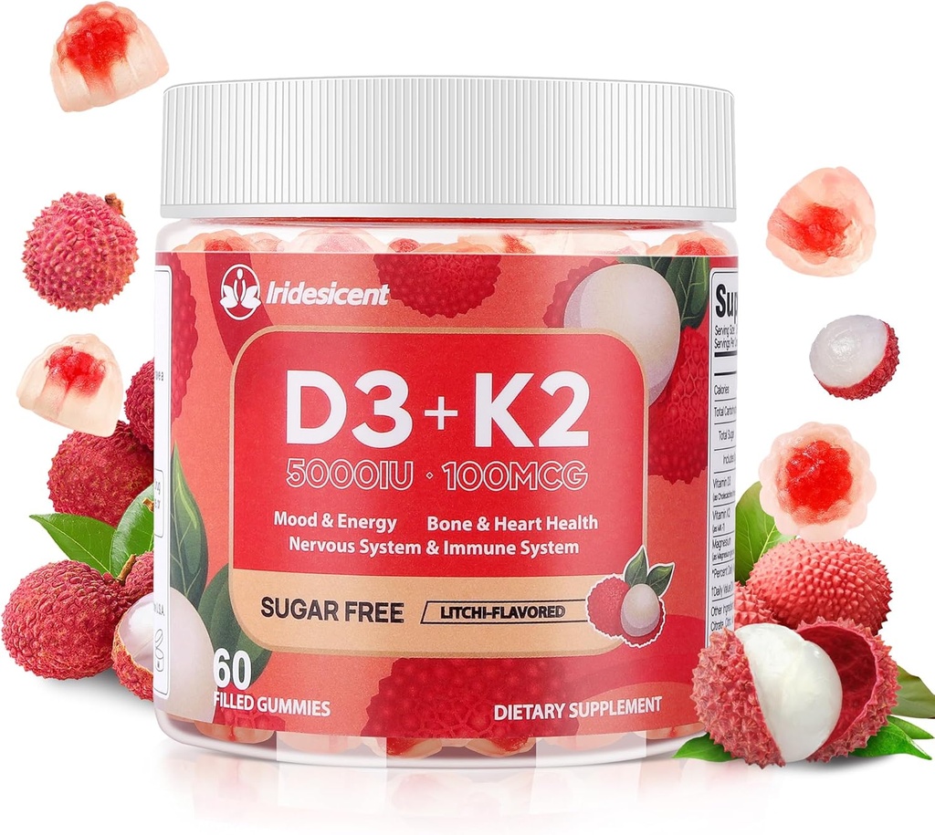 Βιταμίνη D3 K2 Gummies w/Magnesium Sugar Free - 60 Count 