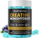Nutravita Creatine Monohydrate Gummies for Men & Women-5g Creatine Monohydrate per Serving - Χωρίς ζάχαρη, Vegan, Blueberry Flavor, 120 Count