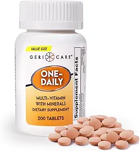 GeriCare One-Daily Multi-Vitamin & Minerals, Dietary Suplement Tablets (200 Count (Pack of 1))