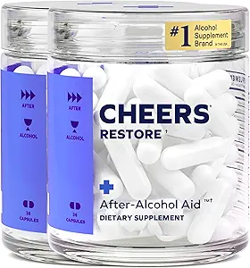 Cheers Restore | Supplement with DHM + L-Cysteine | Feel Better After Drinking & Support Your Liver | 24 Doses | Dihydromyricetin, Cysteine, Prickly Pear, B-Vitamins, Ginger