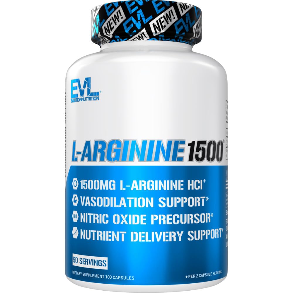Evlution Nutrition Nitric Oxide Booster L-Αργινίνη συμπλήρωμα - Υψηλής ισχύος Nitric Oxide συμπλήρωμα με 1500mg L Arginine HCL για βελτιωμένες αντλίες Ενεργειακή μυϊκή ανάπτυξη και αγγειότητα NO Booster