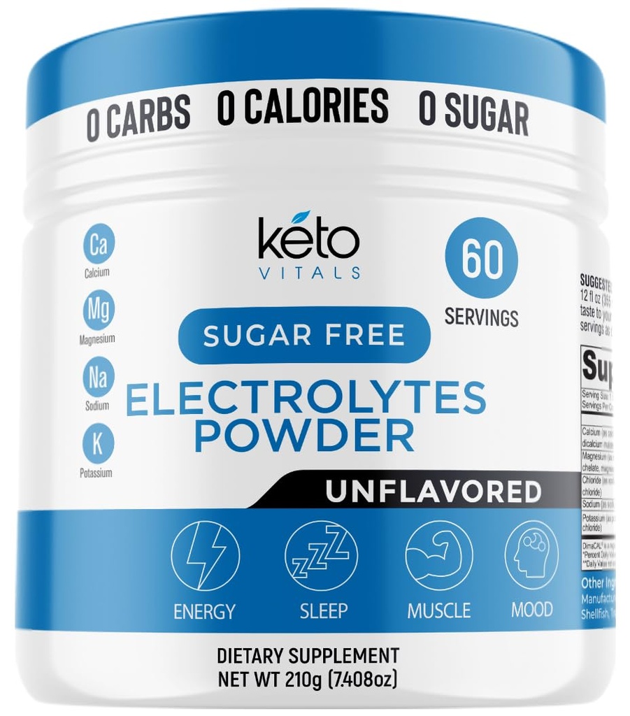Keto Vitals Άγευστη Ηλεκτρολυτική Σκόνη 