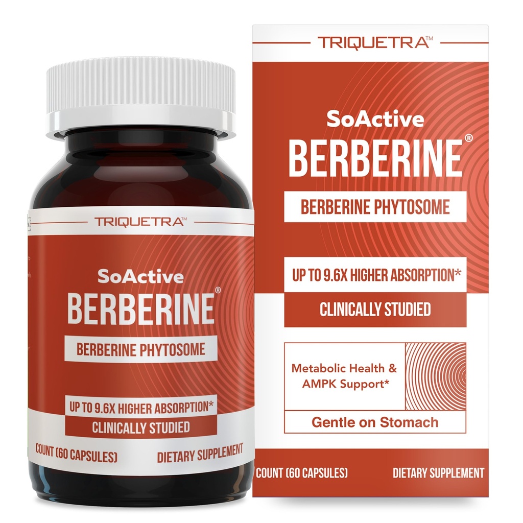 SoActive Berberine 550mg: 9.6X Υψηλότερη απορρόφηση, Κλινικά Σπουδασμένη, Βελτιστοποιημένη Φυτοσωμία 