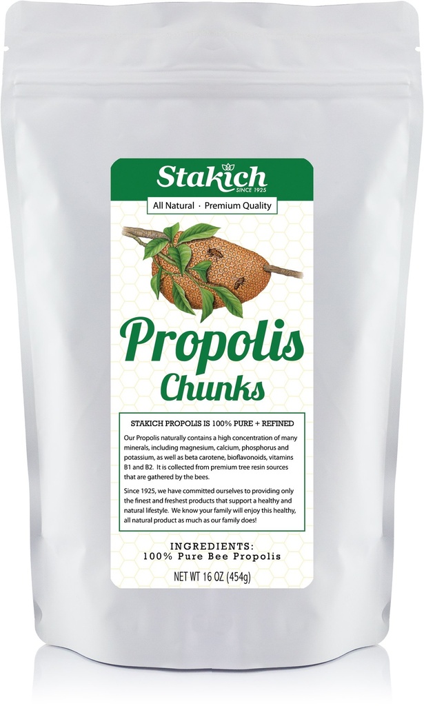 Stakich Bee Propolis Chunks - Αγνή, φυσική - 1 λίρα (16 ουγγιά)