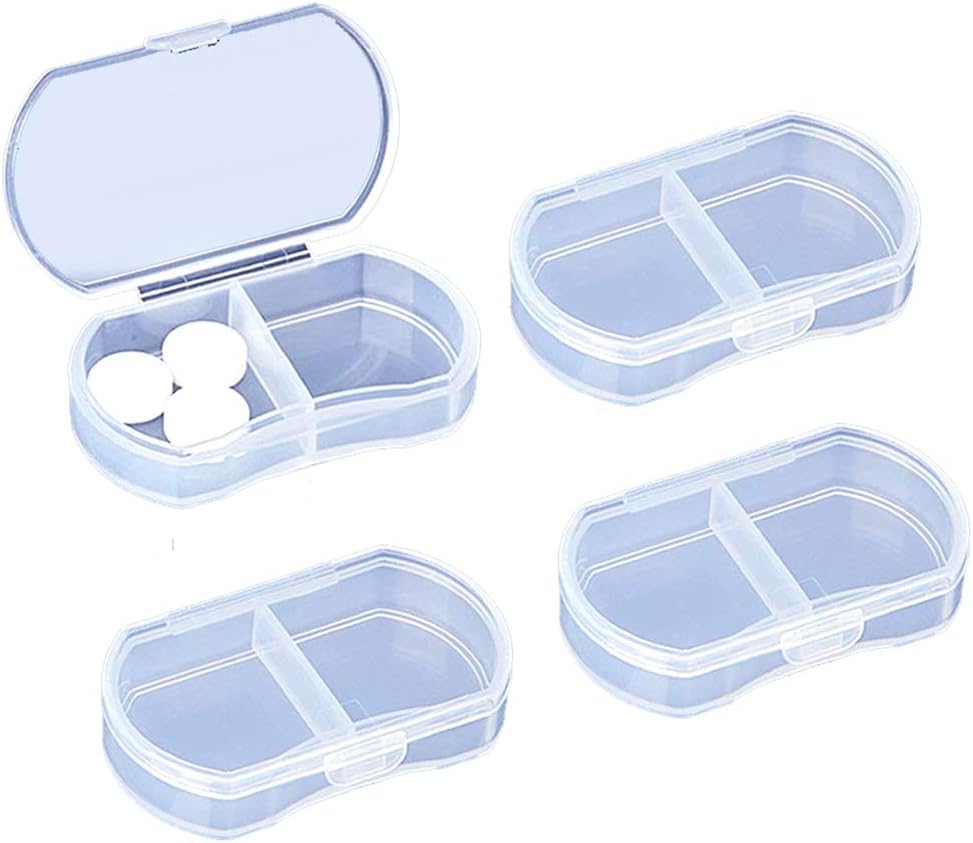 4PCS υπόθεση χαπιών για την τσάντα μικρό χάπι Organizer Portable Travel Daily Pill Containers AM & PM Mini Pill Box Βιταμίνη, ιχθυέλαιο, κάτοχος συμπλήρωμα