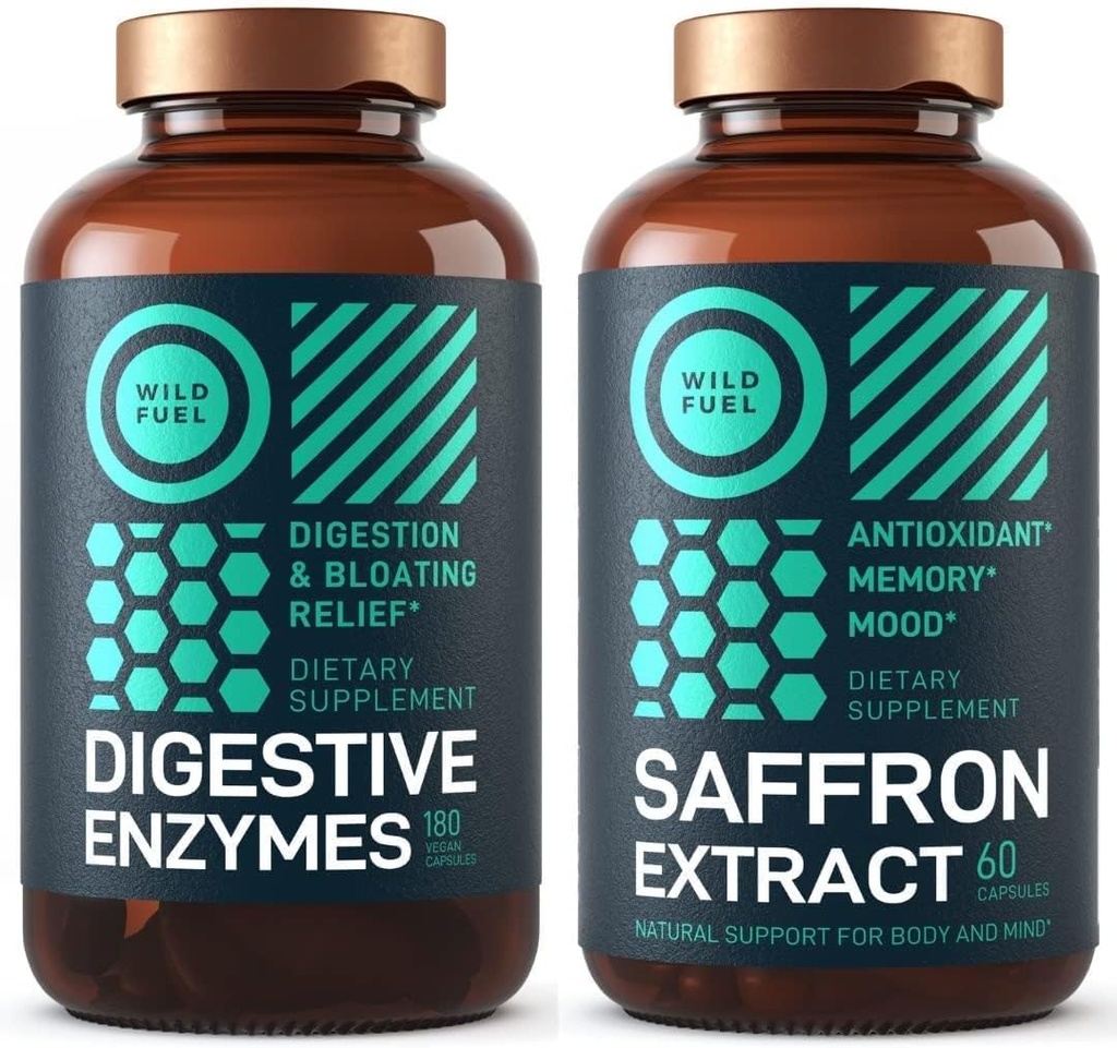 WILD FUEL Digestive Enzymes και Saffron Extract Κάψουλες Διατροφικό πακέτο