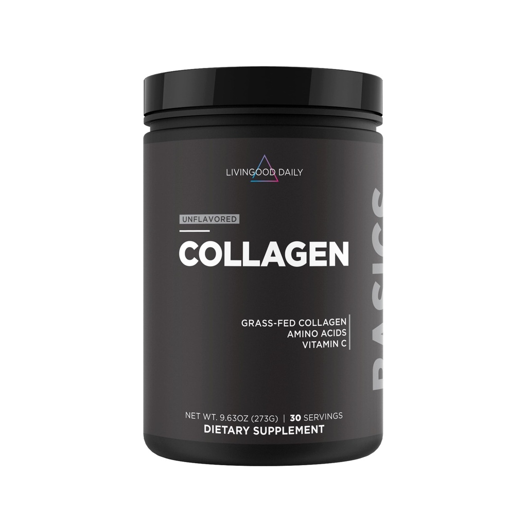 Livingood Daily Unflaved Collagen Powder for Women & Men, Hydrolyzed Collagen Peptides Peptides Powder with Vitamin C, Protein with 20 Amino Acids, Type I & III, Grass Fed, Keto, Paleo, Gluten Free, 30 Srvgs