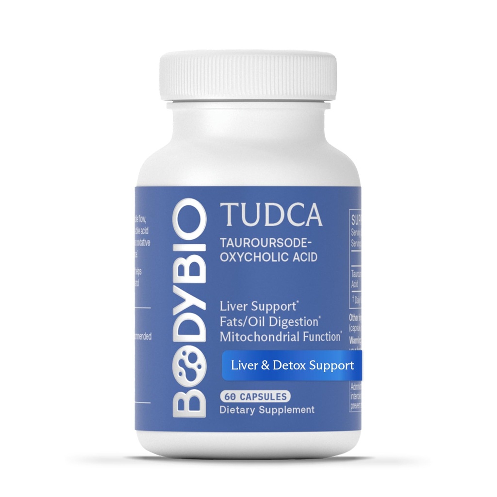 BodyBio TUDCA - καθαρό συμπλήρωμα ταουρσοδεοξυχολικού οξέος - υποστήριξη ροή της χολής, λιπώδης μεταβολισμός & ήπαρ Detox