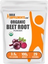 BulkSupplements.com Βιολογική σκόνη ρίζας τεύτλων - Superfood Supplement, Beet Root Supplements - Vegan & Gluten Free, 3.5g per Serving, 100g (3.5 oz) (Pack of 1)