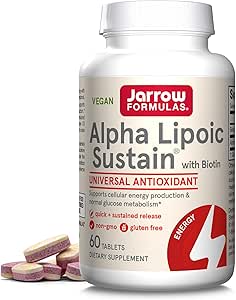 Jarow Formulas Alpha Lipoic Sustain with Biotin, 300 mg Alpha Lipoic Acid, Universal Antioxidant, Συμπλήρωμα διατροφής, 60 Vegan Tablets, Μέχρι 60 ημέρες προσφοράς