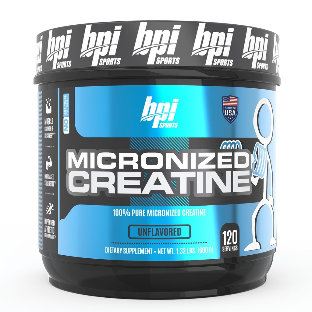 BPI Αθλητισμός Μικρονωμένη Creatine - Αύξηση Δύναμη - Μείωση Κόπωση - Lean Μυϊκό Κτίριο - 100% Καθαρή Creatine - Καλύτερη Απορρόφηση - Υποστηρίζει την ανάπτυξη των μυών - Unflaved - 120 Υπηρεσίες - 21.16 Ουγγιά