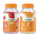 Ζωοποιήσιμος ψευδάργυρος 50mg + βιταμίνη C 750mg, Gummies Bundle - Μεγάλη γεύση, συμπλήρωμα βιταμίνης, χωρίς γλουτένη, χωρίς ΓΤΟ, Μασώμενη Gummy